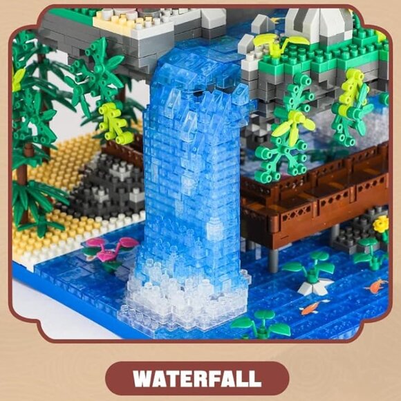 Peach Blossom Bonsai Pond Tree House LED Micro Brick Build Block Set *OPEN BOX* - Picture 6 of 17